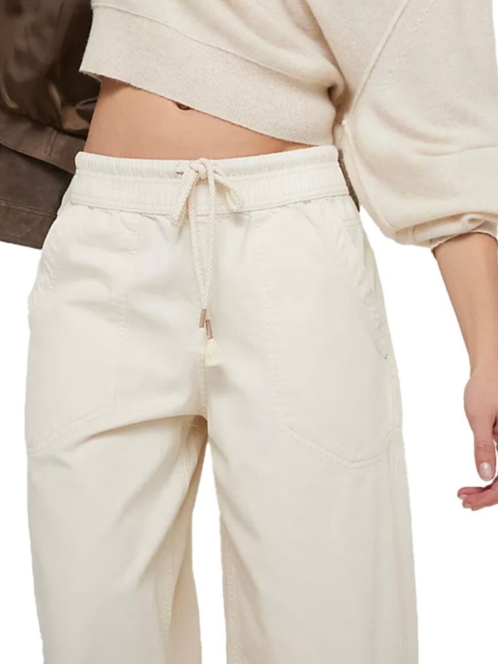 We The Free Easy Peasy Wide Drawstring Elastic Waist Wide Leg Pull-On Pants